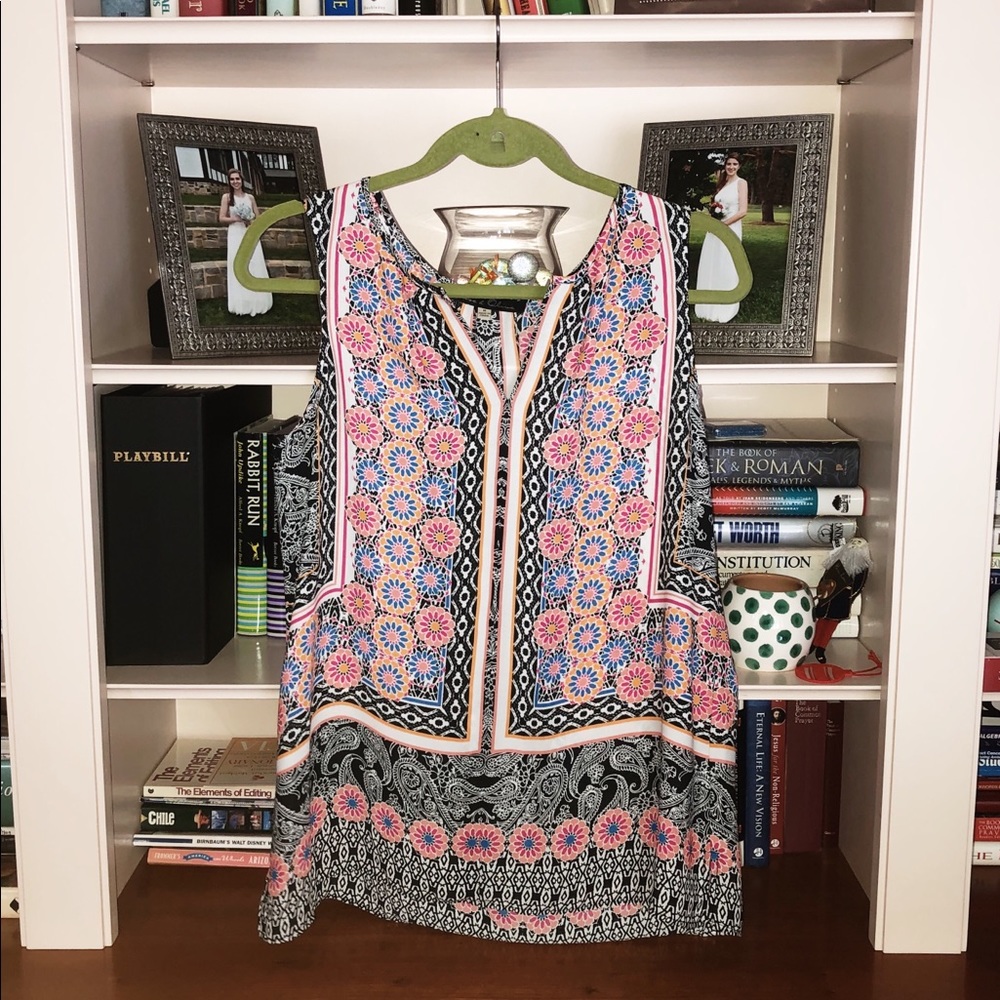[Rose & Olive] Mixed media tank top